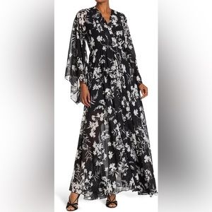 Sunset Floral Long Sleeve Maxi Dress